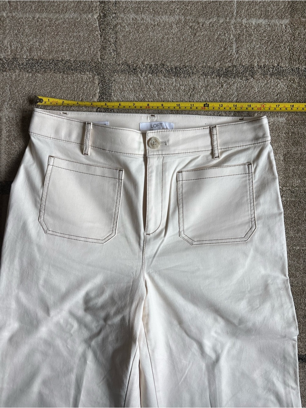 LOFT Palmer Wide Leg Women’s Pants, Size 10, off white cream Like New - Picture 4 of 11